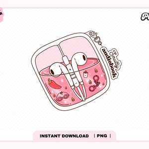 Smut AudioBook Lover PNG, Extra Spicy Books Reader, Cute Trendy Aesthetic Popular smutty Bookish png for Sticker, Bookmark, Commercial Use