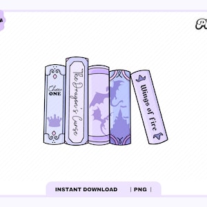 Fantasy Lover Bookstack PNG, Cute Trendy Aesthetic Fantasy Fourth Wing Book Dragon Library png for stickers, Bookmarks, Commercial Use
