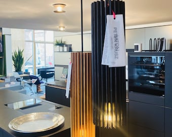 Pendant light, lamp, oak, black, naturally ebonized wood