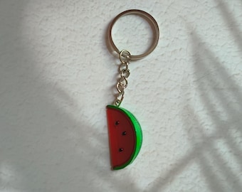 Palestine Watermelon Keychain | Resin Fruit Charm Keyring