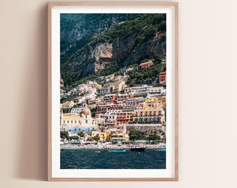 Fine Art Beach Photography Print Positano Italy Photo Coastal Home Decor Art Amalfi Coast Photography Mediterranean Beach Vertical Art Print