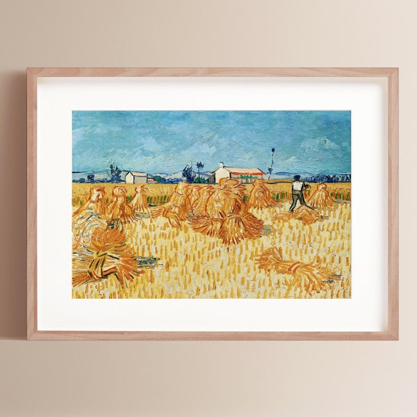 Fine Art Ernte in der Provénce Vincent Van Gogh Framed Print Wall Art Portrait Painting Classic Home Decor Photography Haystacks Painting