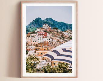 Fine Art Beach Photography Print Positano Italy Photo Coastal Home Decor Art Amalfi Coast Photography Mediterranean Beach Vertical Art Print