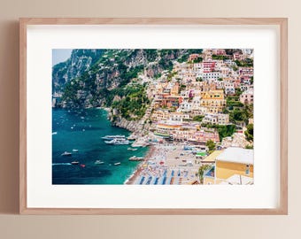 Fine Art Positano Beach Print Italy Photo Coastal Home Decor Art Amalfi Coast Photography Mediterranean Beach Horizontal Art Print