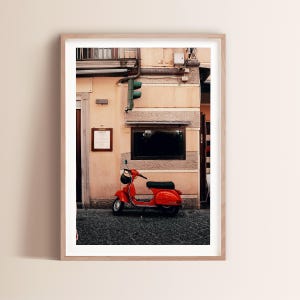 Fine Art Beach Photography Print Vespa Italy Photo Rome Home Decor Art Roma Scooter Photography Mediterranean City Vertical Art Print
