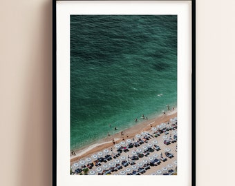 Fine Art Sonnenschirme Fotografie Druck Positano Italien Foto Küsten Wohnkultur Kunst Amalfiküste Fotografie Mittelmeer Strand Kunst