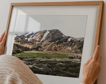 Impresión fotográfica de bellas artes de las montañas de Islandia / Decoración escandinava / Impresionante arte mural con paisajes / Fotografía de la naturaleza para la decoración del hogar