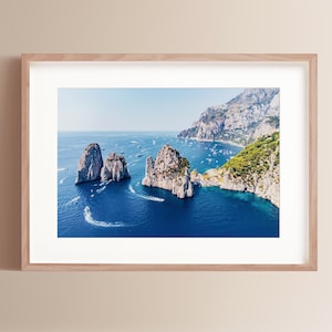 Fine Art Beach Photography Print Capri Italy Photo Coastal Home Decor Art Amalfi Coast Photography Mediterranean Beach Horizontal Art Print