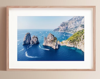 Fine Art Strand Fotografie Druck Capri Italien Foto Küste Wohnkultur Kunst Amalfiküste Fotografie Mittelmeer Strand Horizontale Kunst Druck