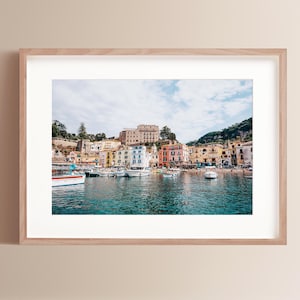 Fine Art Beach Photography Print Sorrento Italy Photo Coastal Home Decor Art Amalfi Coast Boats Photography Mediterranean Beach Art Print