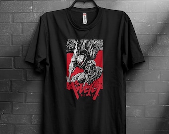 Berserk-Shirt Guts Schwarzer Schwertkämpfer Marke des Opfers Dark Fantasy Anime T-Shirt
