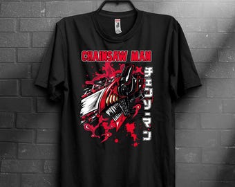 Chemise homme tronçonneuse Denji chasseur de diable Moltita Makima Anime Manga Tee