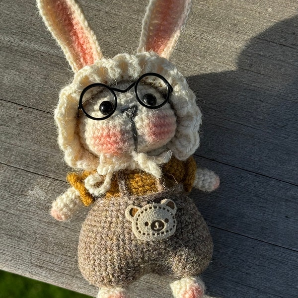 Amigurumi Bunny|Nursery Decor Baby Gift|Brown|Handmade Toys|Rabbit Plush Toy Hare in Shetland Wool|Mother’s Day| Customization|Keychain