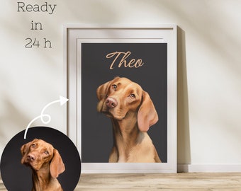 Custom Digital Pet Portrait, Personalized Dog/Cat Pictures, Pet Memorial Ideas, Digital, Custom Portrait