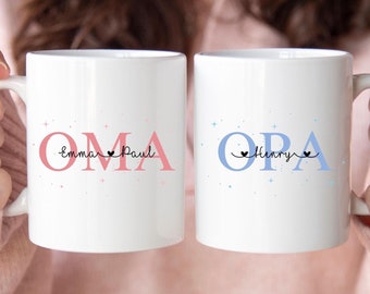 Tazza personalizzata per nonna e nonno con nome, regalo di compleanno per i nonni dei nipoti, tazza regalo per il compleanno di nonna e nonno