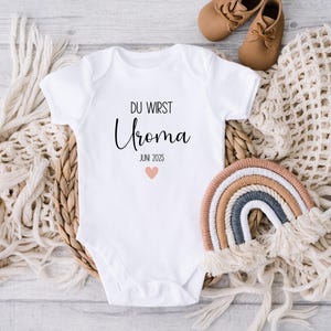 Personalisierter Babybody zum Schwangerschaft verkünden, Schwangerschaft verkünden Body,  Du Wirst Uroma Body, Urgroßeltern Babybody
