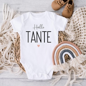 Babybody zum Schwangerschaft verkünden, Hallo Tante Babybody, Schwangerschaft verkünden Body,  Du Wirst Tante Body, Babybody für Tante