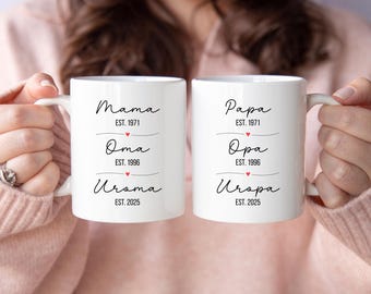 Mok aankondiging zwangerschap 2025, gepersonaliseerde overgrootmoeder mok, je wordt overgrootmoeder cadeau, aanstaande overgrootmoeder, je wordt overgrootmoeder en overopa