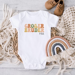 Großer Bruder Body, Body personalisiert, Schwangerschaft verkünden, personalisiert mit Namen,  Geschenk zur Geburt, Babyankündigung