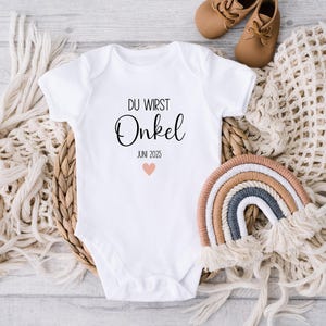 Personalisierter Babybody zum Schwangerschaft verkünden, Schwangerschaft verkünden Body,  Du Wirst Onkel Body, Babybody für Onkel