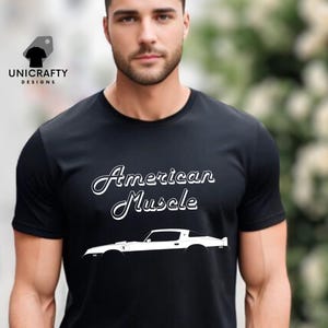 Inspired by the Pontiac Firebird & Pontiac GTO Classic Muscle Car Tshirt  | Vintage Car Lover Short Sleeve | Retro Race Car Apparel Gift.