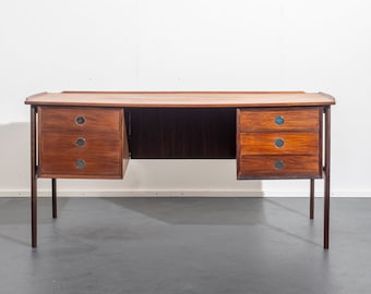 Jaren 60 bureau, Deens design, teakhout, gerestaureerd