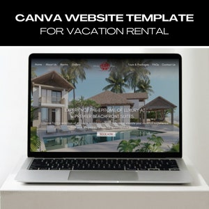 Canva Website Template for Airbnb | Real Estate Website | Vacation Rental Website Template | Property Website | Home Rental Website