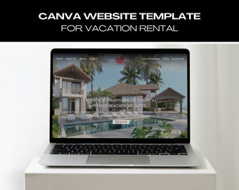 Plantilla de sitio web de Canva para Airbnb / Sitio web de bienes raíces / Plantilla de sitio web de alquiler vacacional / Sitio web de propiedad / Sitio web de alquiler de viviendas
