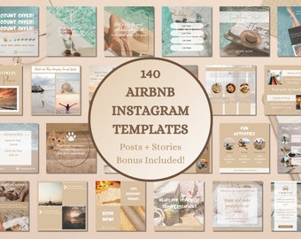 Modelo de postagem do Instagram do Airbnb | Modelo editável de mídia social | Modelo de Instagram para aluguel de curto prazo | História do Instagram para aluguel por temporada