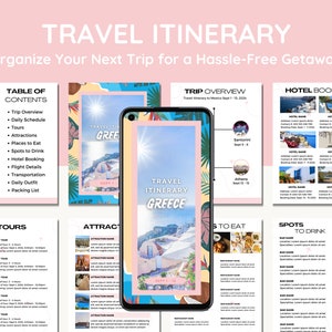 Reiseplan Vorlage | Familienausflug | Reiseplaner | Mädchen Reise | Urlaubsplaner | Reiseverlauf | Reise-Bucketliste | Freunde Reise