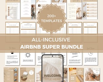 Airbnb Host Bundle | Airbnb Welcome Book Template | Airbnb Signs | Airbnb Cleaning Checklist | Digital Welcome Book | Welcome Packet | VRBO