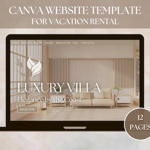 Canva Website Template for Airbnb | Real Estate Website | Vacation Rental Website Template | Property Website | Aesthetic Business Website