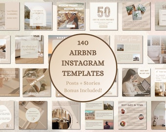 Modelo do Instagram do Airbnb | Modelo de Instagram para aluguel por temporada | Modelo editável de mídia social VRBO | Postagens no Instagram para aluguel de curto prazo
