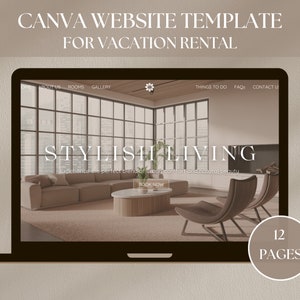 Canva Website Template for Airbnb | Real Estate Website | Vacation Rental Website Template | Property Website | Aesthetic Business Website