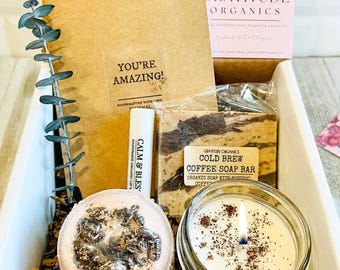 Coffee Gift Basket Gifts for Women Coffee Lovers Gifts Coffee Gift Set Appreciation Gifts Self Care Gift Christmas Spa Gifts Realtor Gift