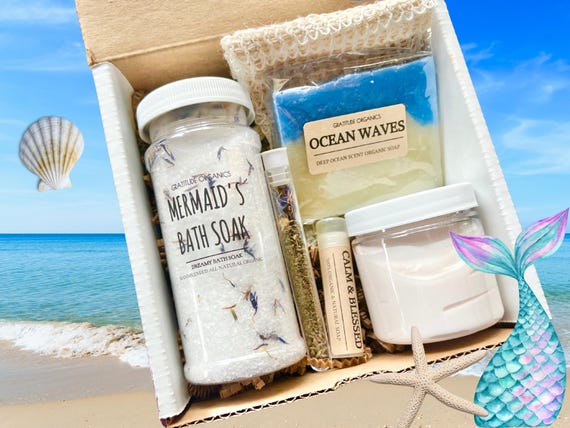 Mermaid Gift Basket Gifts for Mermaid Lovers Lavender Gift Basket Self Care Gift Set Birthday Gifts Gifts for Unique birthday gift basket