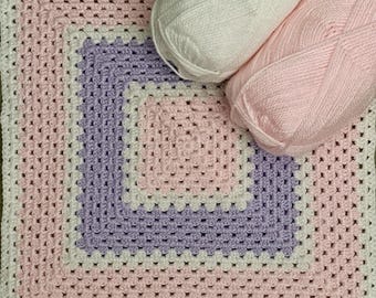 Traditional Basic Granny Square Crochet Pattern (PDF Document)