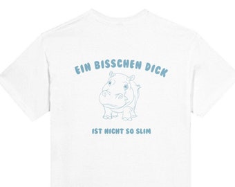 Monoglee T-Shirt "Ein bisschen Dick" - Ist nicht so slim, Retro Cartoon T Shirt, Meme T Shirt, Funny T-Shirt, Unisex