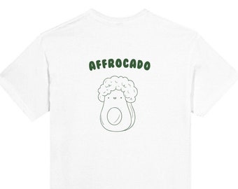 Monoglee T-shirt "Affrocado", Retro Cartoon T-shirt, Meme T-shirt, Plantaardig T-shirt, Unisex