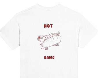 Monoglee T-shirt "Hot" - Dawg, Retro Cartoon T-shirt, Meme T-shirt, Dieren T-shirt, Unisex