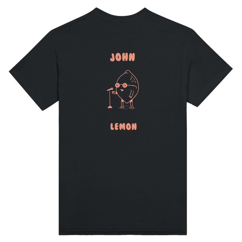 Monoglee T-Shirt John Lemon, Retro Cartoon T Shirt, Meme T Shirt, Fruit T-Shirt, Unisex Schwarz