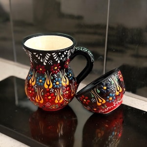 Handgemachte türkische Keramikkaffeetasse: Handbemalte Keramiktasse