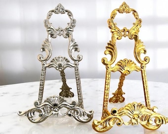 Foldable Metal Easel Stand: Gold or Silver Wedding Decor