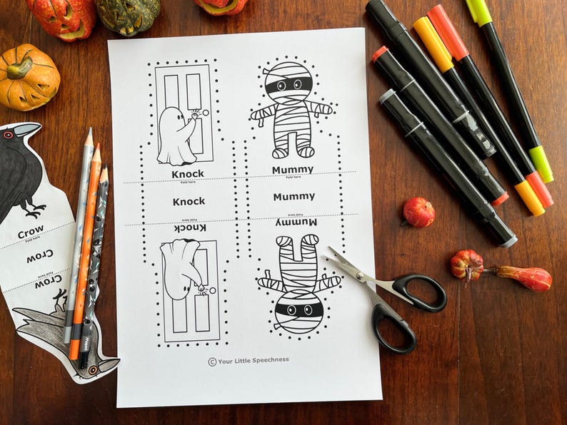 40 Halloween Paper Stand-up Figures | Speech Therapy, Language ...