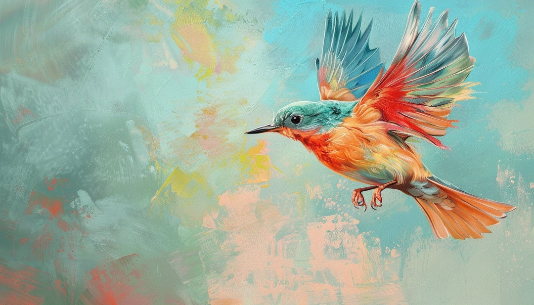 Colorful Flight: Abstract Bird in Motion - Etsy