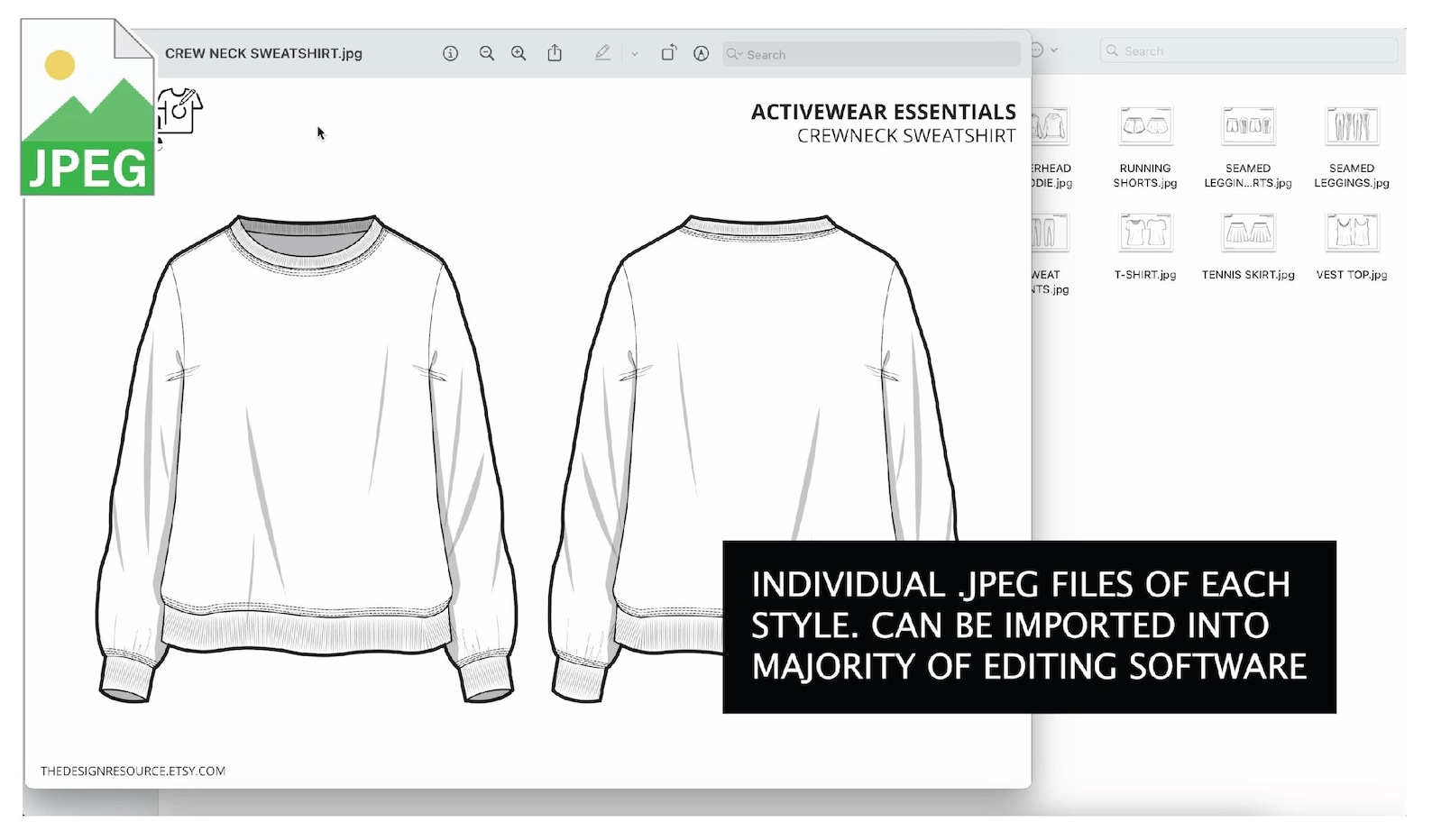 WOMENS ACTIVEWEAR ESSENTIALS - Fashion Technical Illustrations - Cads ...