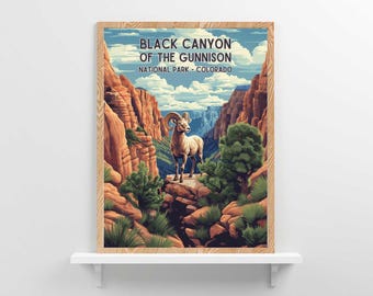 Black Canyon of the Gunnison National Park poster Colorado Home decor berg artwork western natuurliefhebbers cadeau digitale download