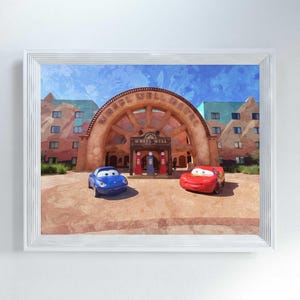 Wheel Well Motel Print, Disney World Florida Wall Art, Gift for Disney Lover, Art of Animation Resort Artwork, Disney Resort Inspired