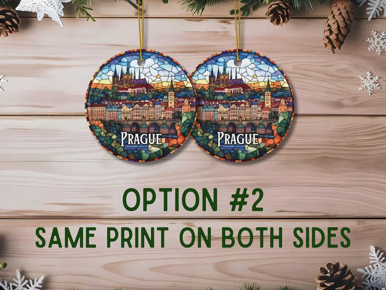 Prague Stained Glass Christmas Ornament
