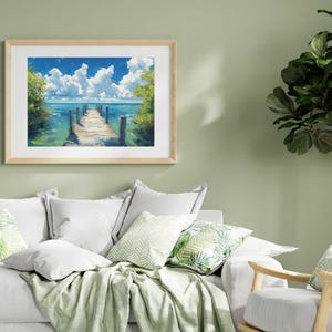 a living room with green walls and a white couch